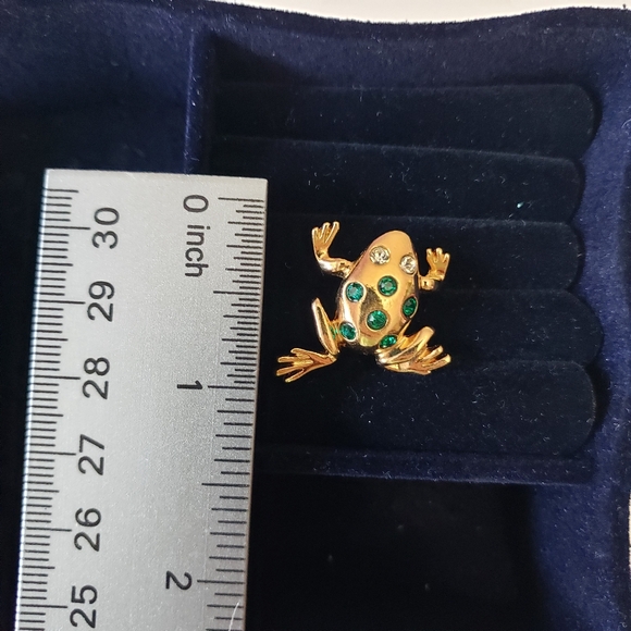 AVON VINTAGE frog Pin Brooch Rhinestone - Picture 5 of 7